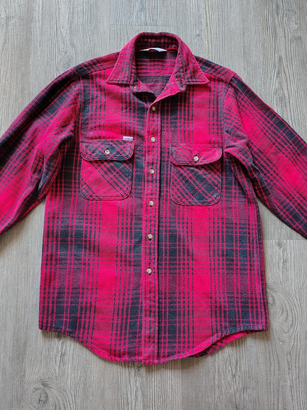 VTG Carhartt Rugged Outdoor Wear Heavyweight Flannel Shirt Shacket Men's M USA